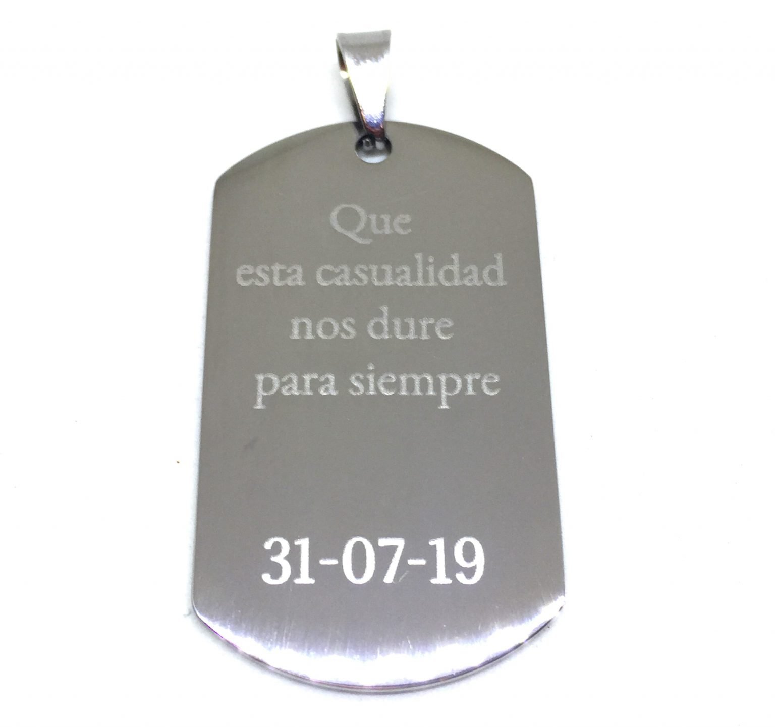 Colgante con Foto Personalizado Grabado Estilo Chapa Militar de Acero